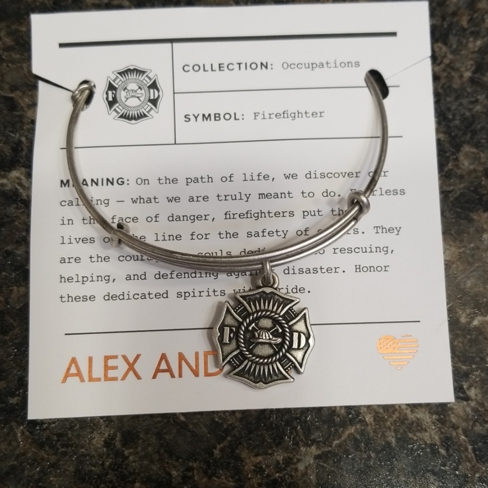 ALEX AND ANI Firefighter Silver bracelet